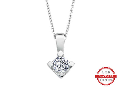 F color 0.20 carat solitaire necklace
