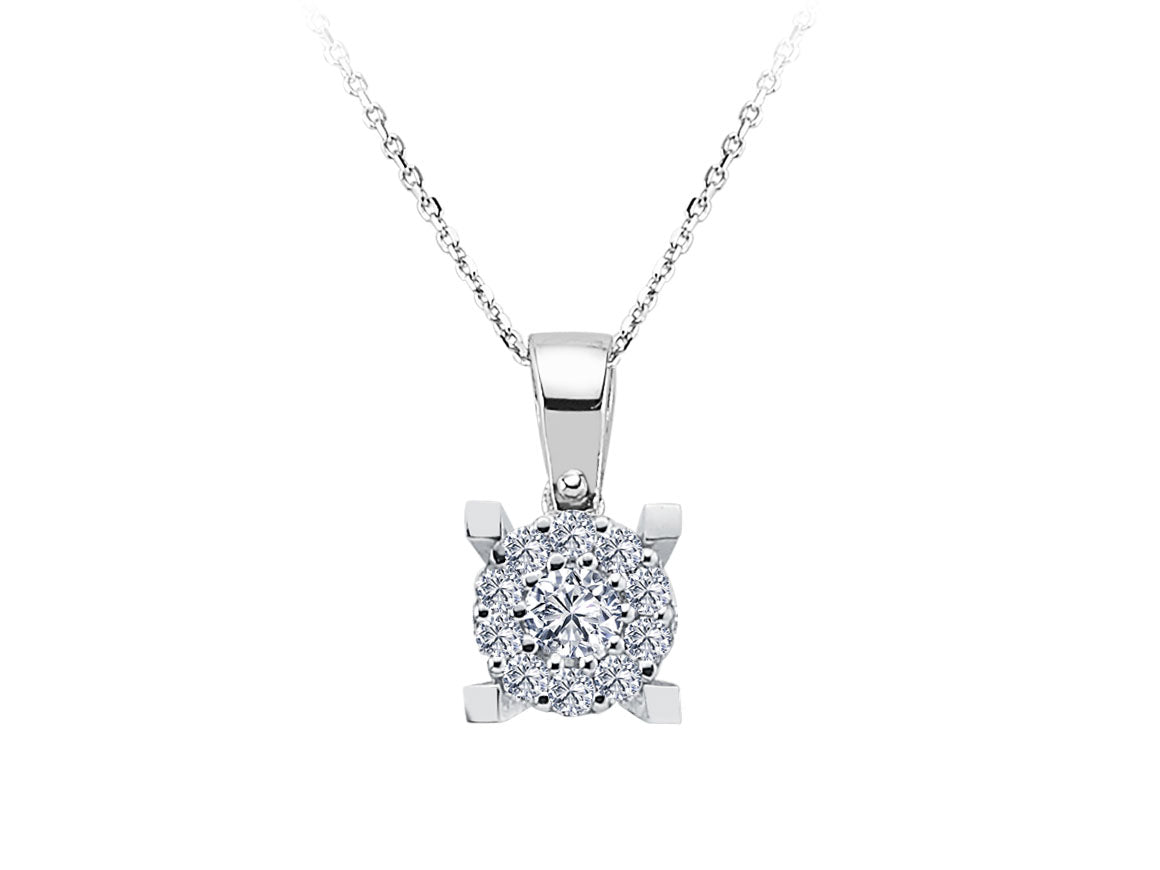 0,50 Carat Effekt Diamant Solitär Collier - handgefertigter Diamantschmuck aus Feingold | Sirius Diamant