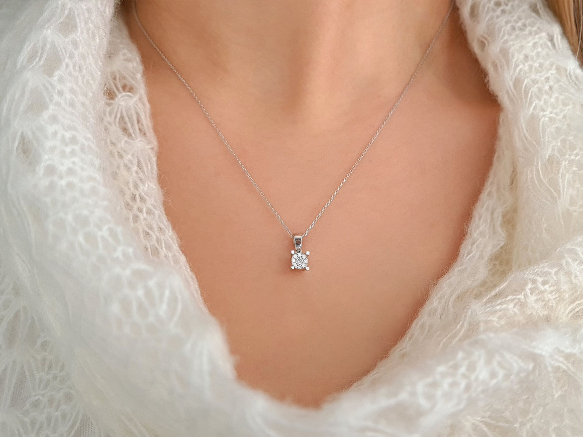 0,30 Karat Diamant-Halskette - handgefertigter Diamantschmuck aus Feingold | Sirius Diamant