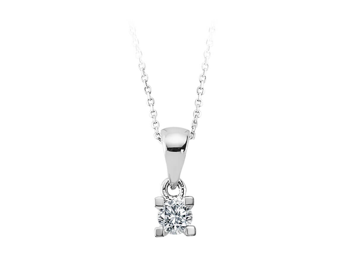 0.12 carat diamond solitaire necklace