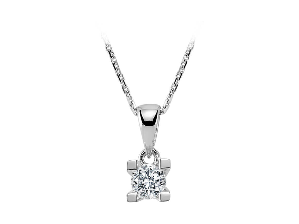 0,22 Carat Diamant Solitär Collier - handgefertigter Diamantschmuck aus Feingold | Sirius Diamant