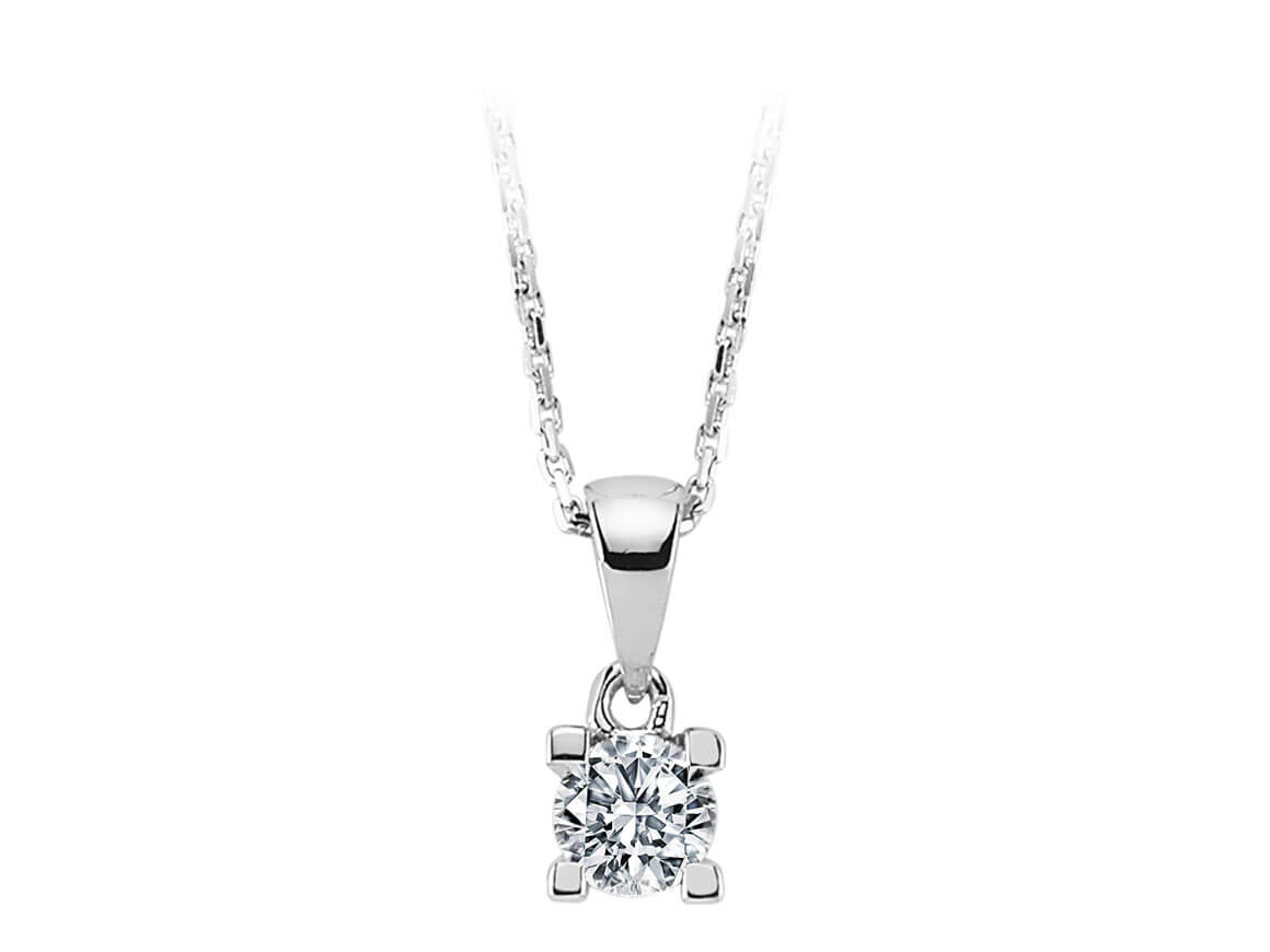 0,26 Karat Diamant Solitär Collier - handgefertigter Diamantschmuck aus Feingold | Sirius Diamant