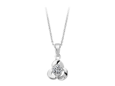 Diamond solitaire jewelry set in 14K white gold
