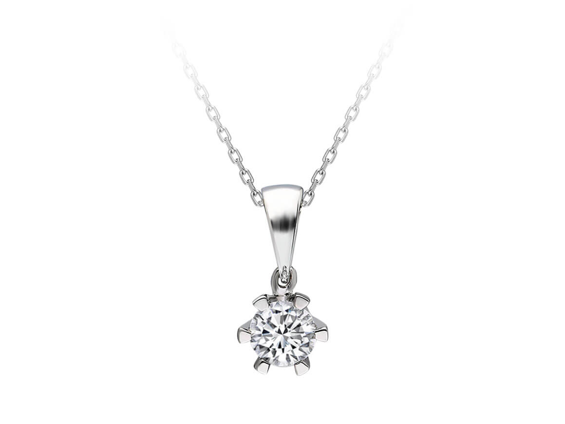 0,50 Carat Diamant Solitär Collier - handgefertigter Diamantschmuck aus Feingold | Sirius Diamant
