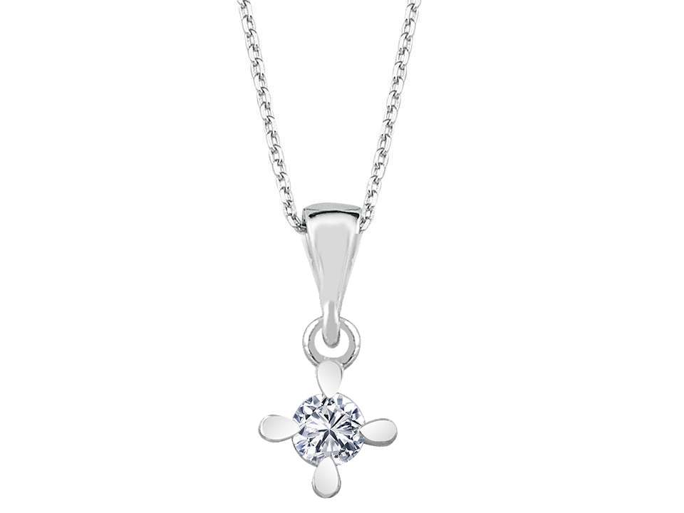 0,10 Karat Diamant Solitär Collier - handgefertigter Diamantschmuck aus Feingold | Sirius Diamant
