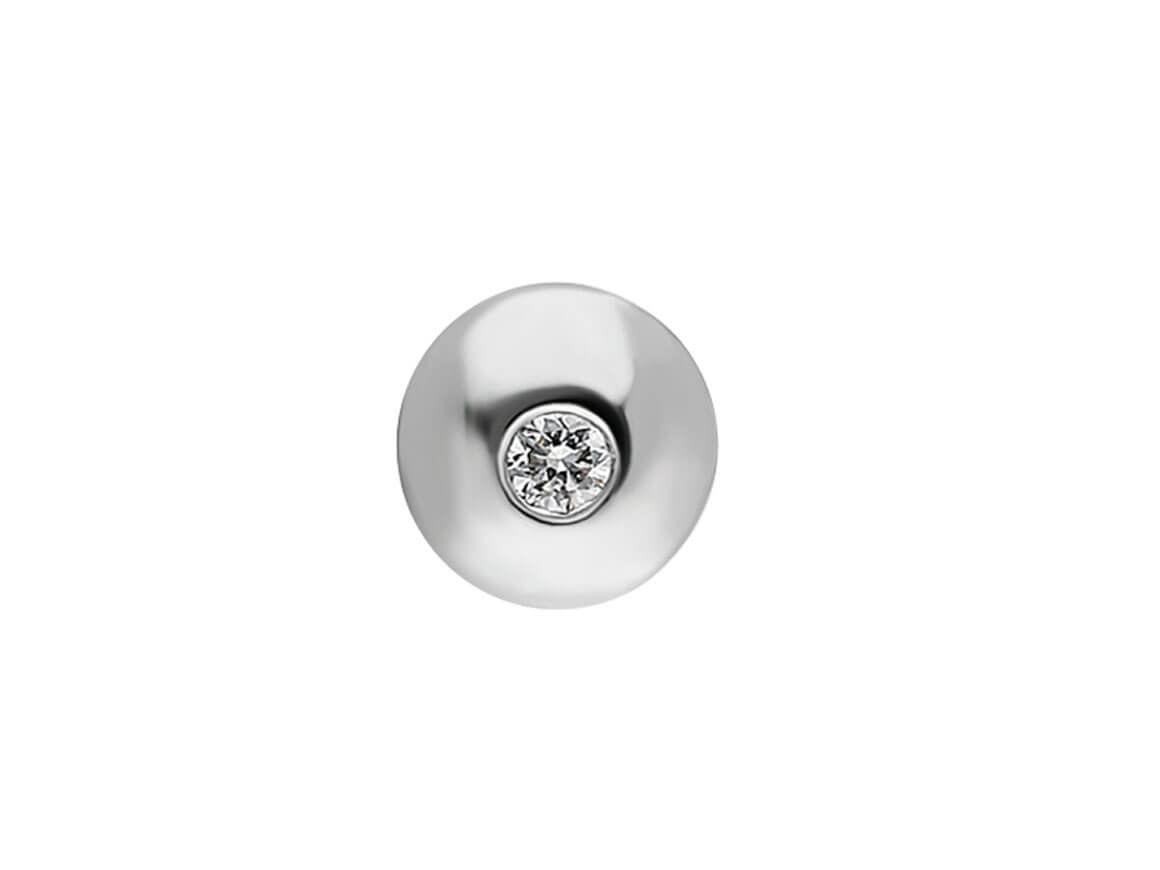 F Farbe 0,03 Carat Diamant Herren Ohrring in 333er 8 K Weissgold - handgefertigter Diamantschmuck aus Feingold | Sirius Diamant