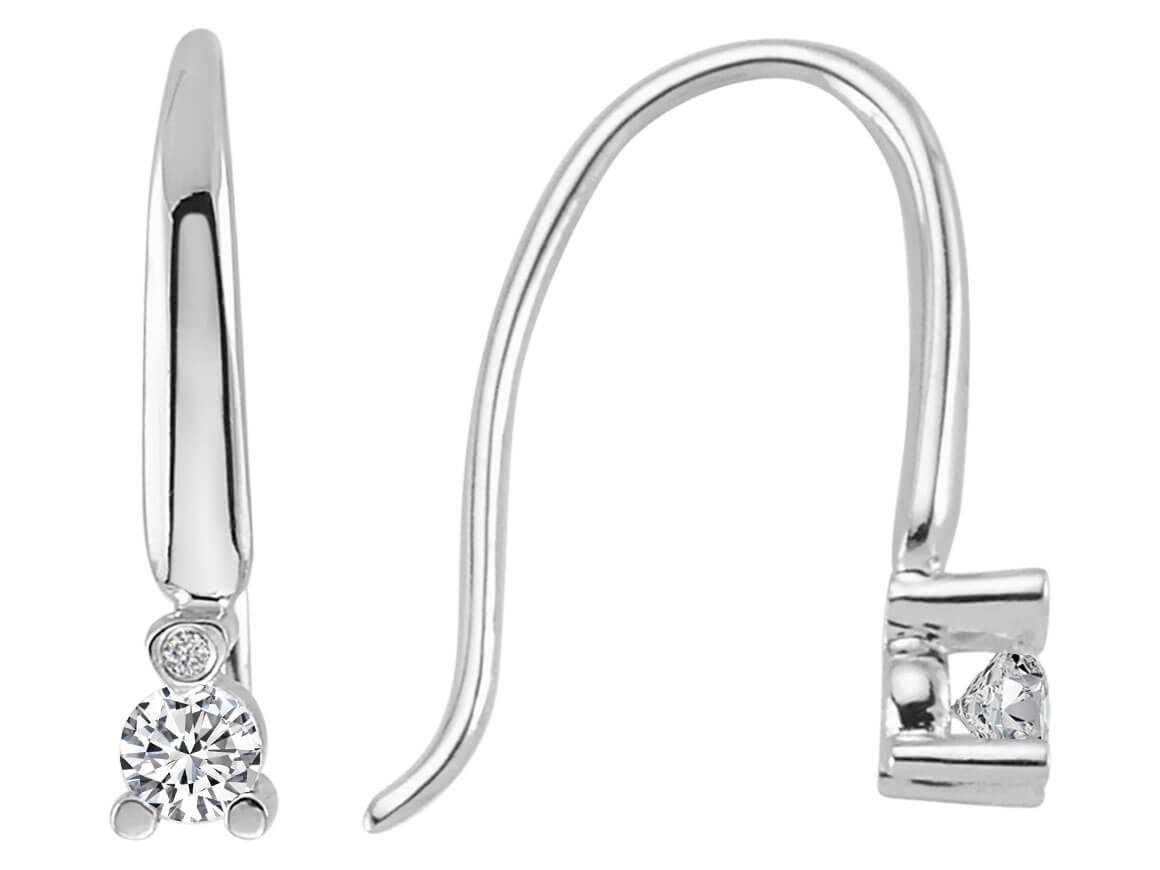 0,20 Gesamtkarat Diamant Solitär Ohrhänger in 585er 14 Karat Weißgold - handgefertigter Diamantschmuck aus Feingold | Sirius Diamant