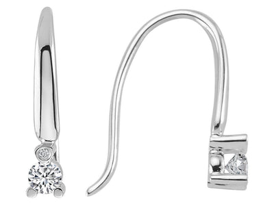 0.20 total carat diamond solitaire earrings in 585 14 carat white gold