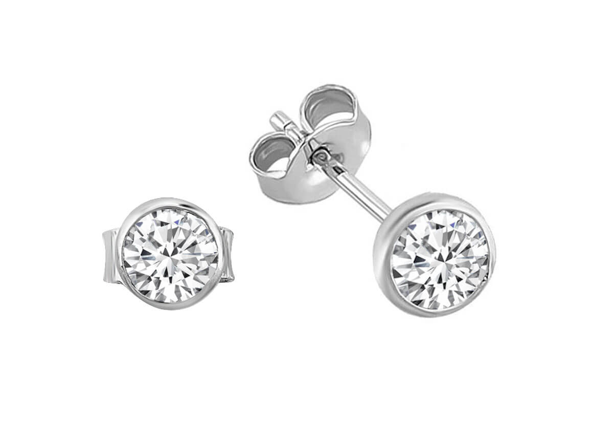 0,16 Karat Solitär Diamant Ohrringe – handgefertigter Diamantschmuck aus Feingold | Sirius Diamant