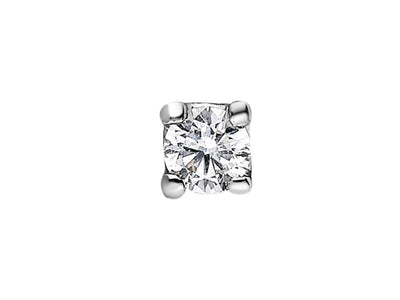 0.10 carat diamond men's earring in 585 14 K white gold