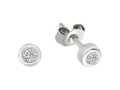 Boucles d'oreilles solitaires en diamant de 0,09 carat