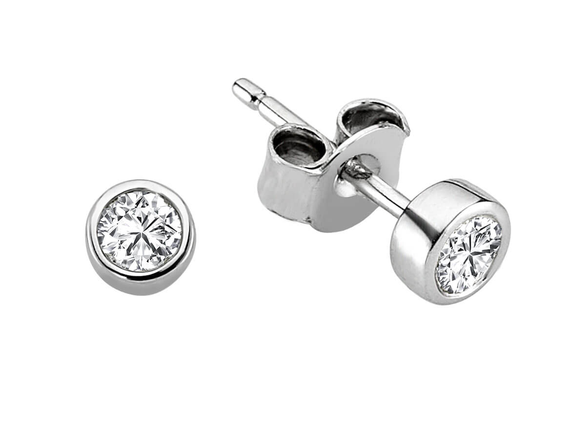 0.37 carat diamond solitaire earrings