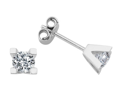 1.02 carat solitaire stud earrings in 18 K