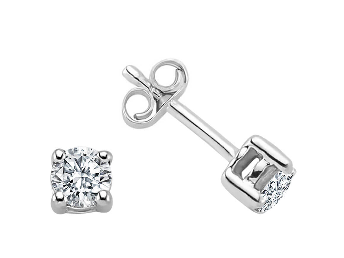 0.24 carat diamond solitaire stud earrings