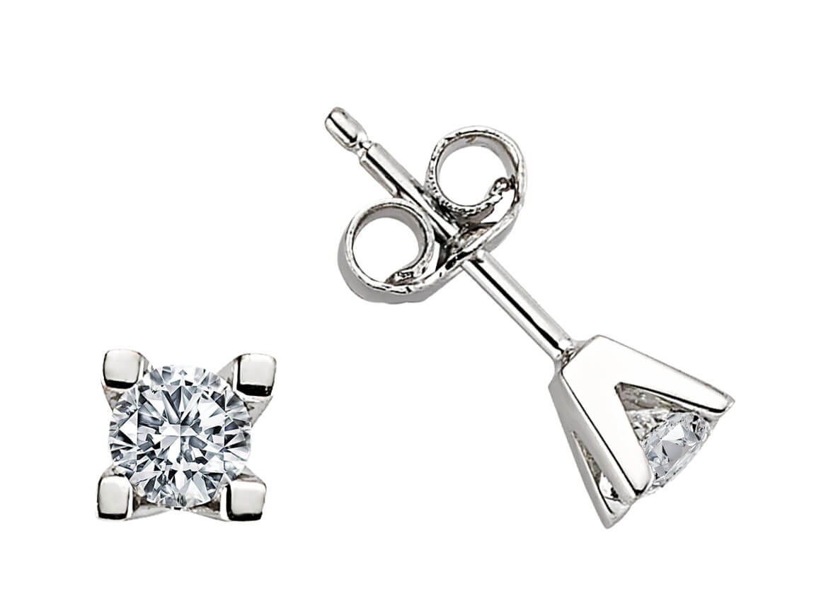 0,40 Carat Diamant Solitär Ohrringe - handgefertigter Diamantschmuck aus Feingold | Sirius Diamant