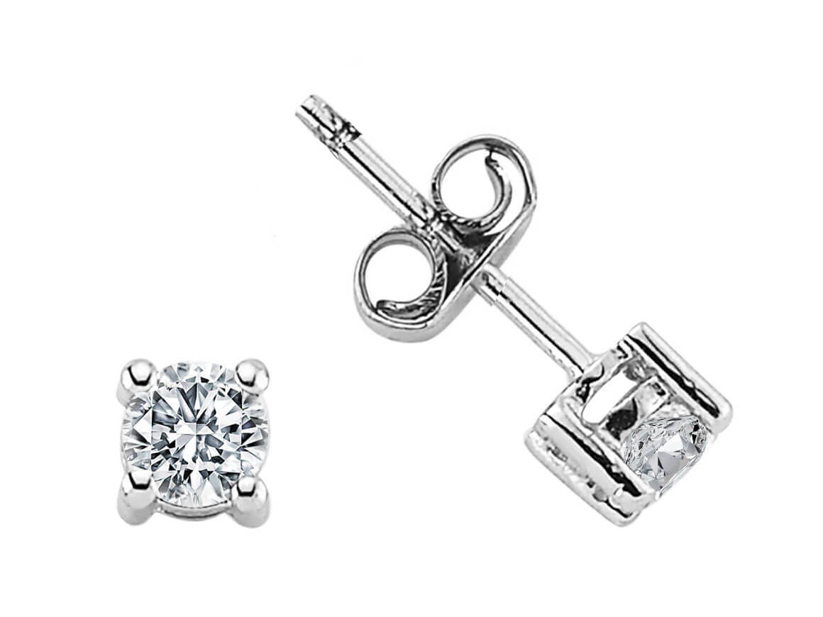 0.47 Carat Diamond Solitaire Earrings