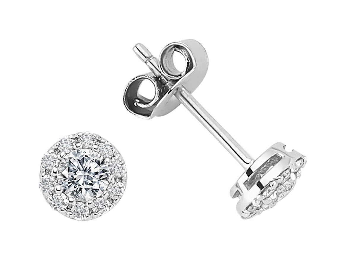 Insgesamt 0,41 Carat Solitär Ohrringe - handgefertigter Diamantschmuck aus Feingold | Sirius Diamant
