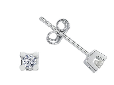 F Color 0.21 Carat Solitaire Earrings
