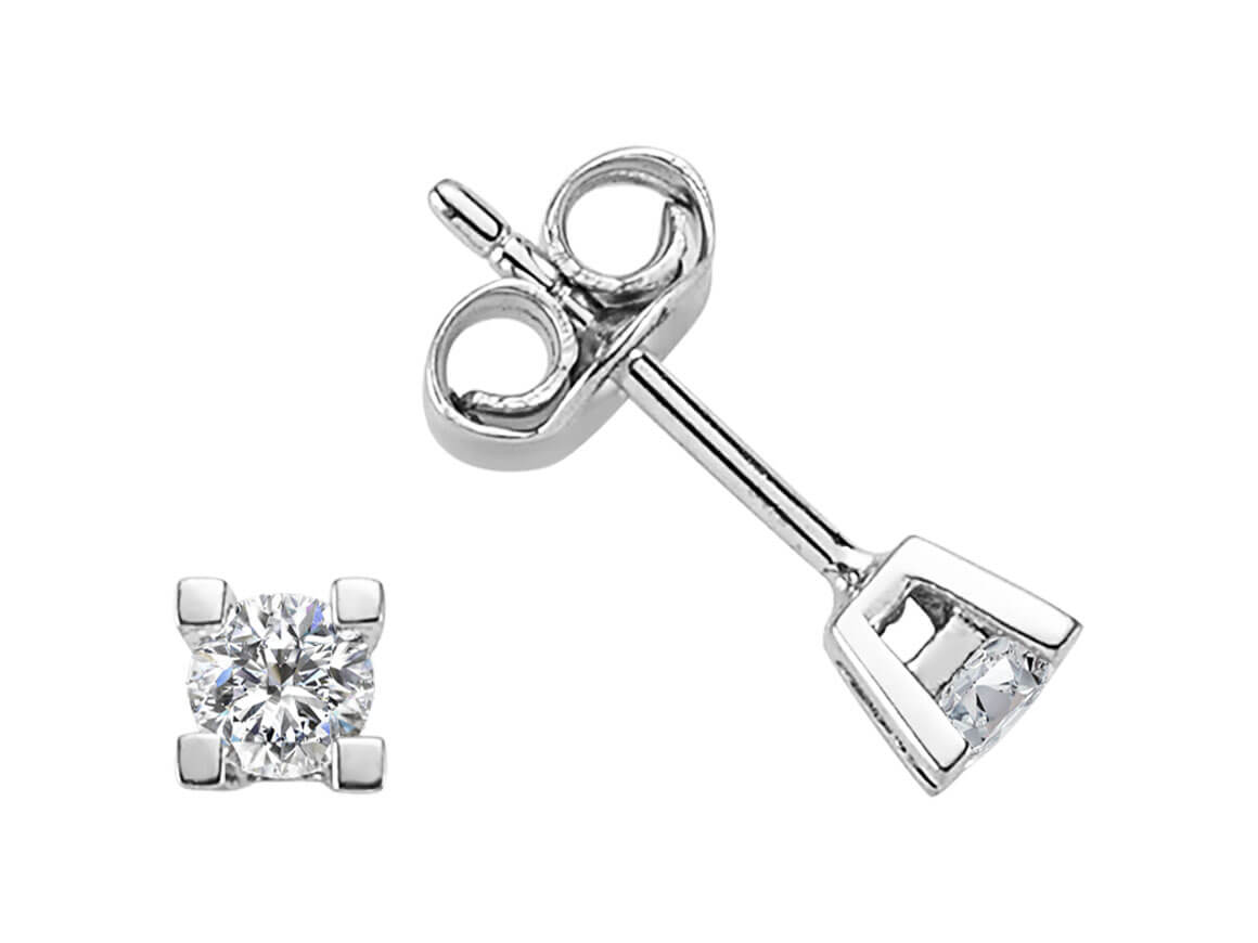 G Farbe 0,26 Karat Diamant Solitär Ohrringe - handgefertigter Diamantschmuck aus Feingold | Sirius Diamant