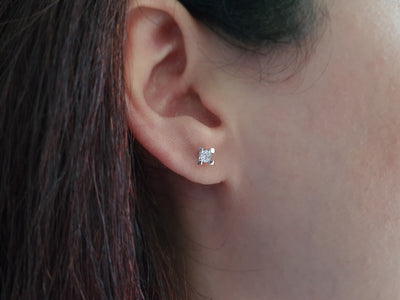 F Color 0.26 Carat Diamond Solitaire Earrings