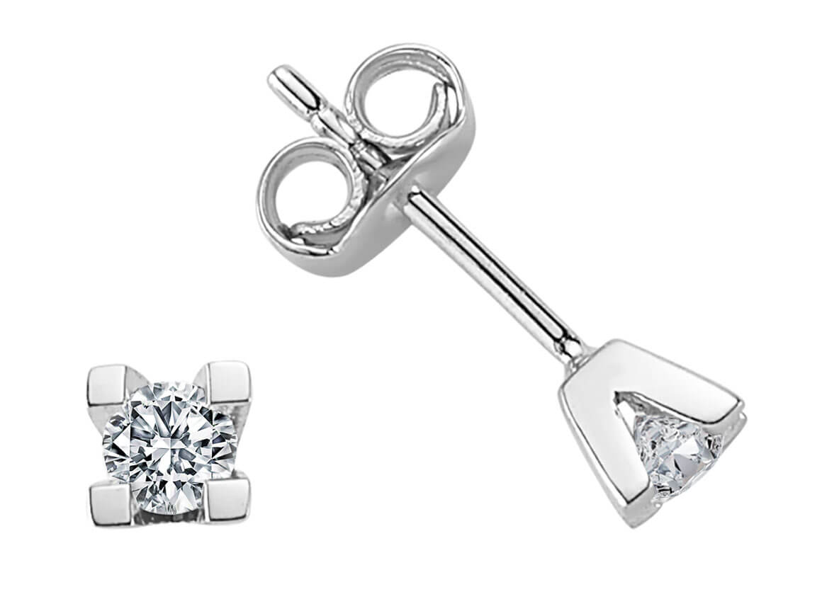 F Farbe 0,26 Karat Diamant Solitär Ohrringe - handgefertigter Diamantschmuck aus Feingold | Sirius Diamant