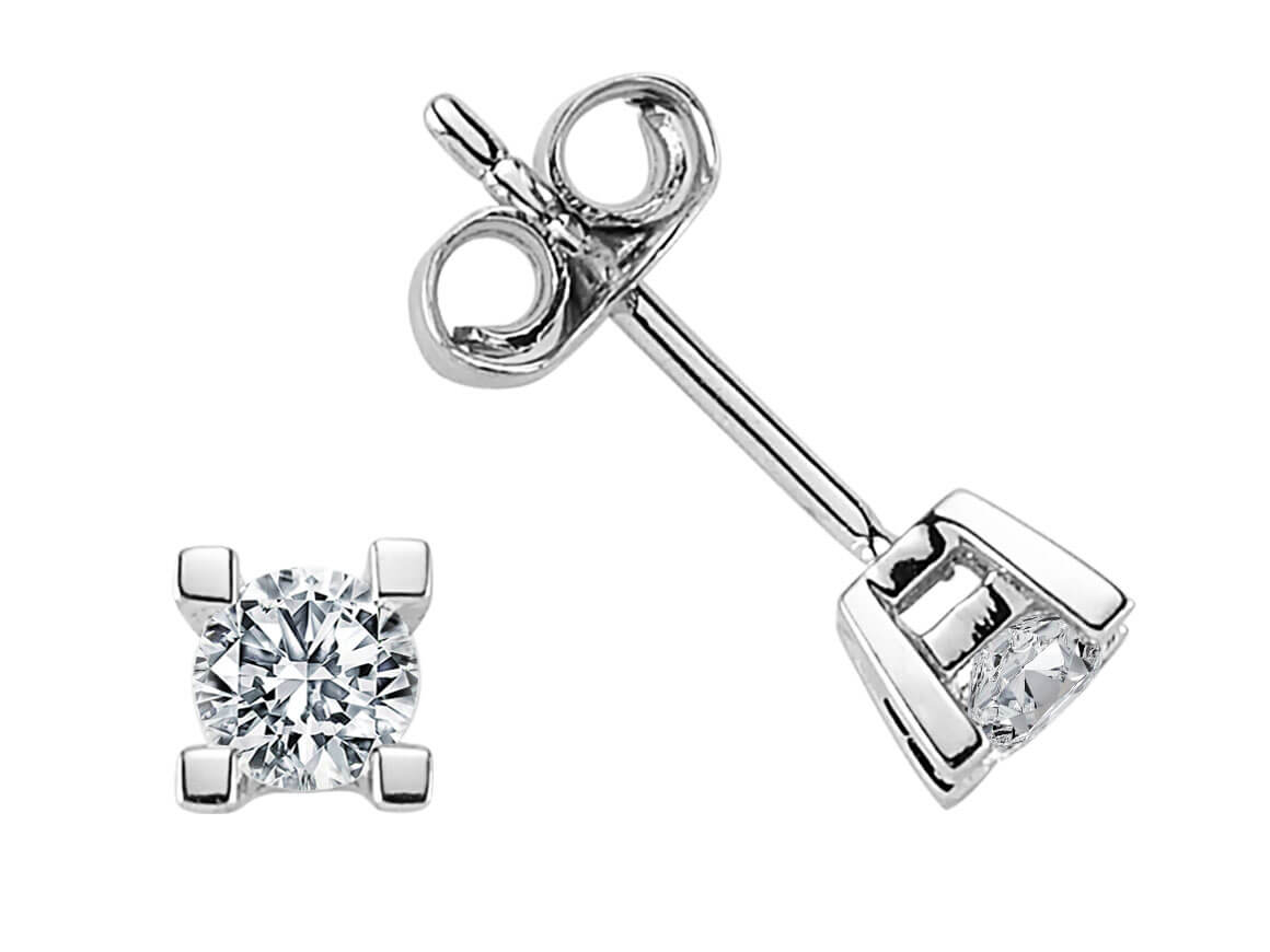 0,40 Karat Diamant Solitär Ohrringe - handgefertigter Diamantschmuck aus Feingold | Sirius Diamant