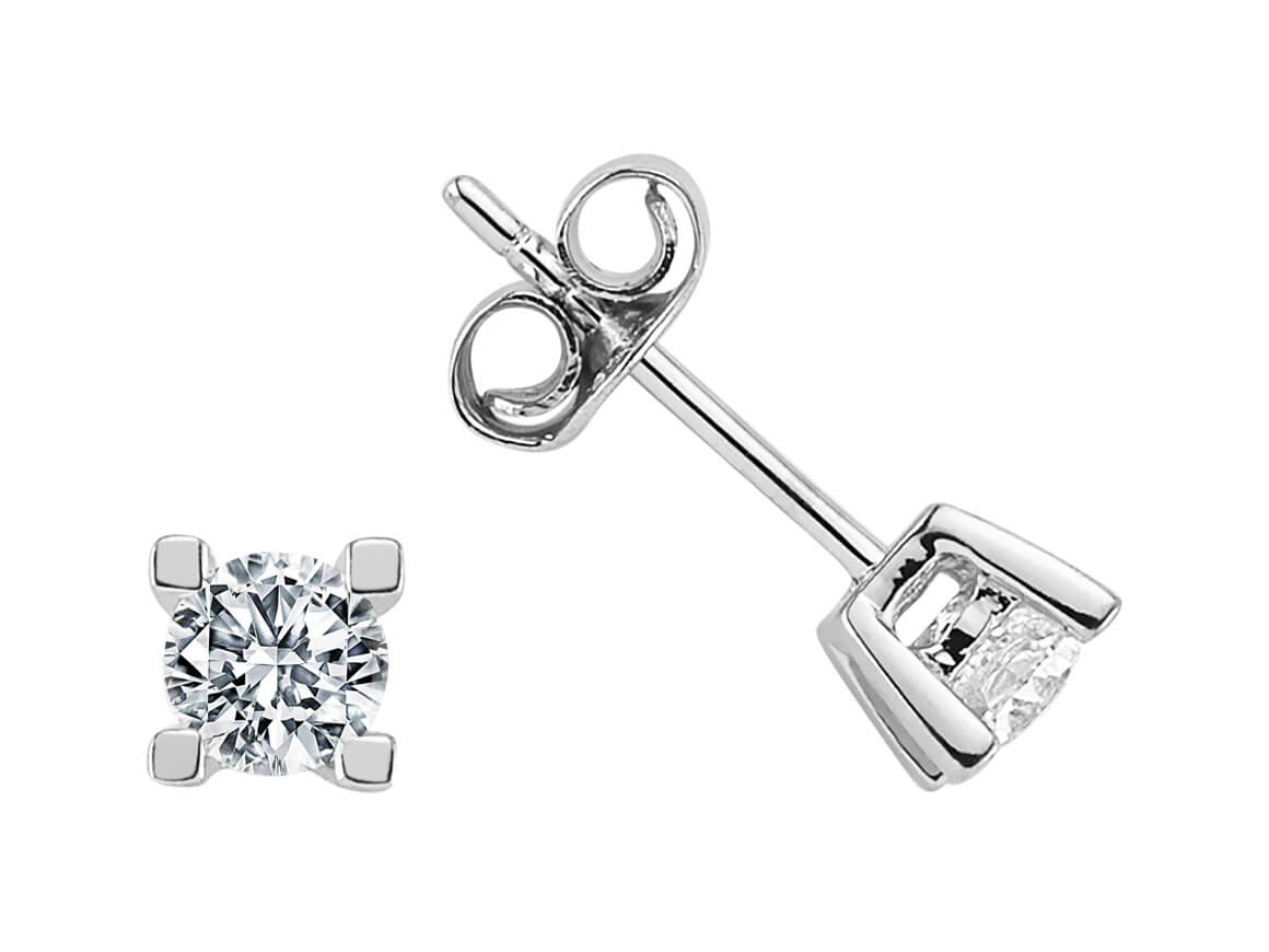 0,53 Karat Diamant Solitär Ohrringe - handgefertigter Diamantschmuck aus Feingold | Sirius Diamant