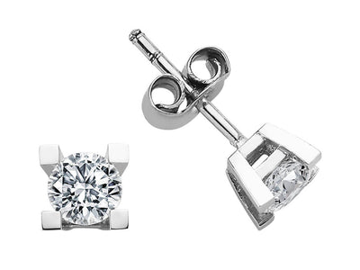 0.76 carat diamond solitaire earrings