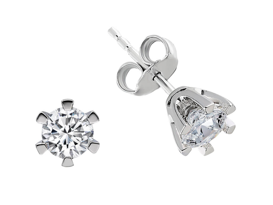 1,00 Karat Diamant Solitär Ohrringe – handgefertigter Diamantschmuck aus Feingold | Sirius Diamant