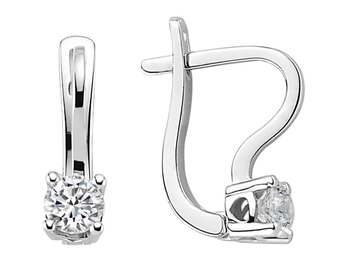 0,62 Karat Diamant Solitär Ohrringe - handgefertigter Diamantschmuck aus Feingold | Sirius Diamant