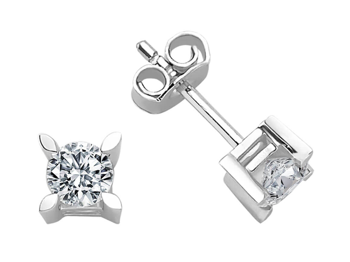 0,82 Karat Diamant Solitär Ohrringe - handgefertigter Diamantschmuck aus Feingold | Sirius Diamant