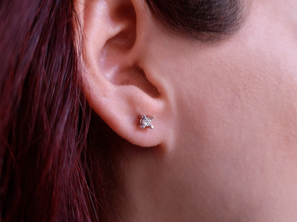 0.10 Carat Diamond Solitaire Stud Earrings