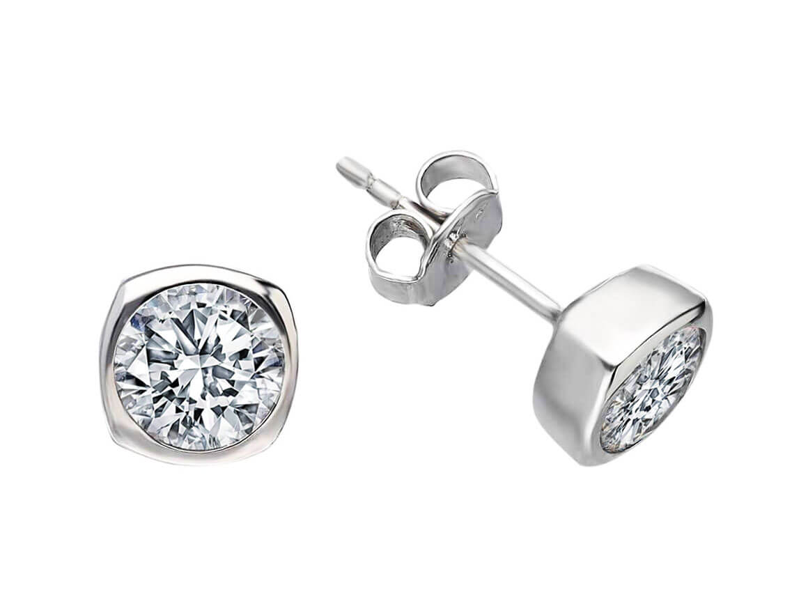 G Farbe 0,50 Karat Diamantohrringe mit einem Stein - handgefertigter Diamantschmuck aus Feingold | Sirius Diamant
