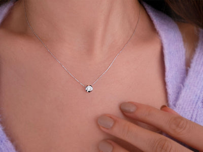 0.28 carat diamond solitaire necklace