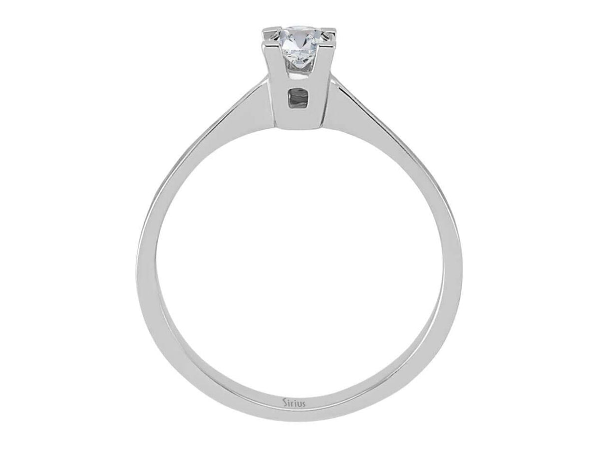 0,14 Carat Diamant Solitär Ring in 18K Weißgold - handgefertigter Diamantschmuck aus Feingold | Sirius Diamant