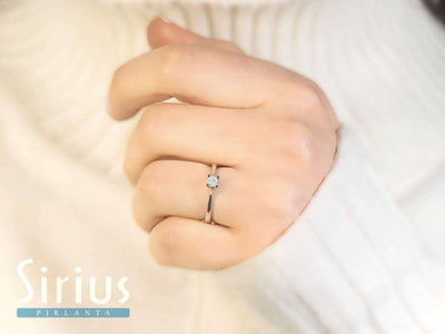 0.17 carat diamond solitaire ring in 18K white gold