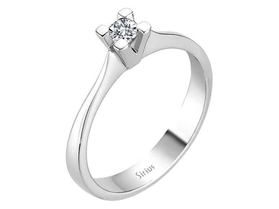0.17 carat diamond solitaire ring in 18K white gold
