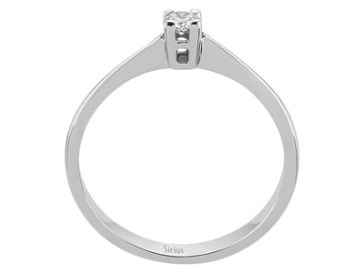 0.10 carat diamond solitaire ring in 14K white gold