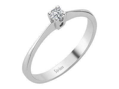 0.10 carat diamond solitaire ring in 14K white gold