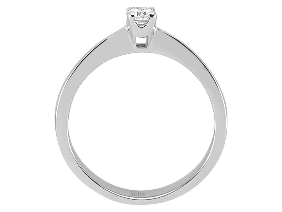 0,14 Carat Diamant Solitaire Ring in 585er 14 K Weissgold - handgefertigter Diamantschmuck aus Feingold | Sirius Diamant