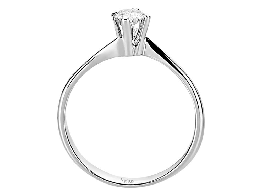 0,24 Carat Diamant Solitär Ring in 14K Weißgold - handgefertigter Diamantschmuck aus Feingold | Sirius Diamant