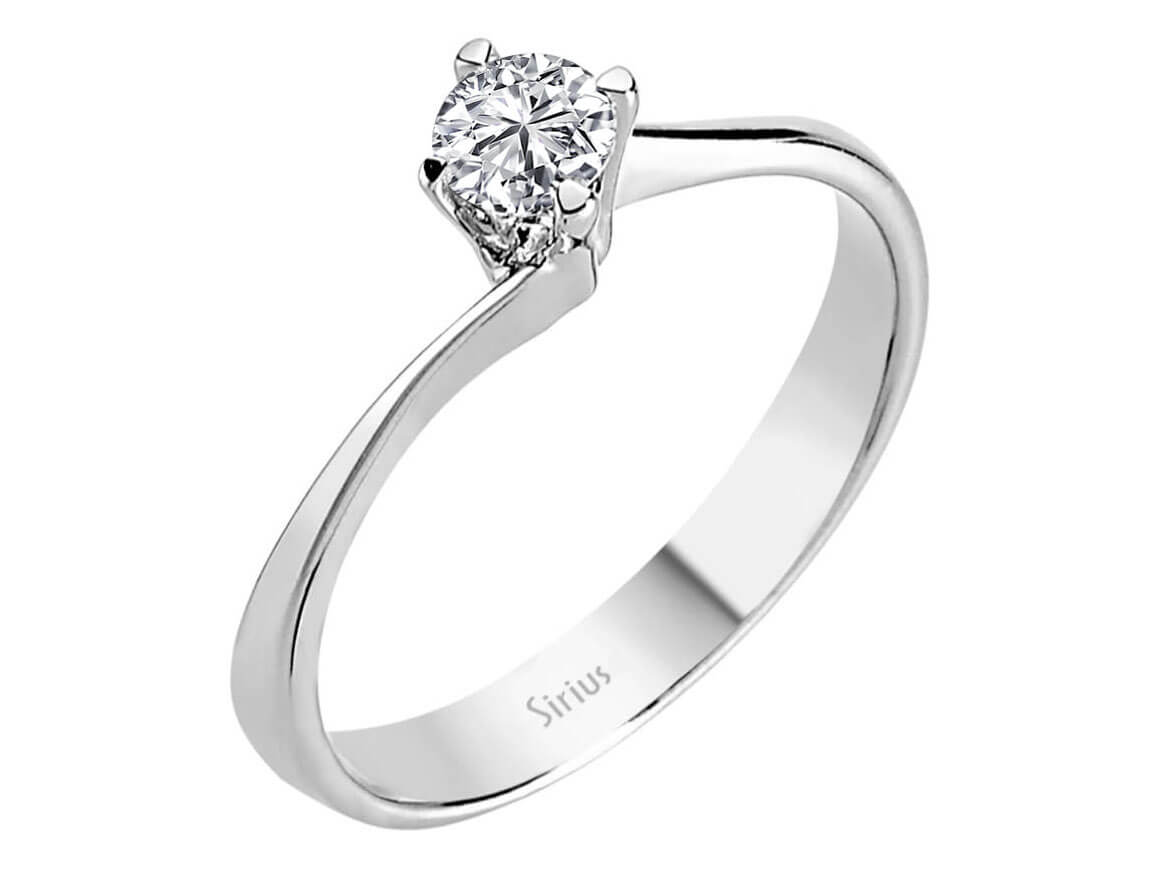 0,24 Carat Diamant Solitär Ring in 14K Weißgold - handgefertigter Diamantschmuck aus Feingold | Sirius Diamant