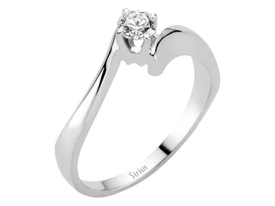 0.24 carat diamond solitaire ring in 14K white gold