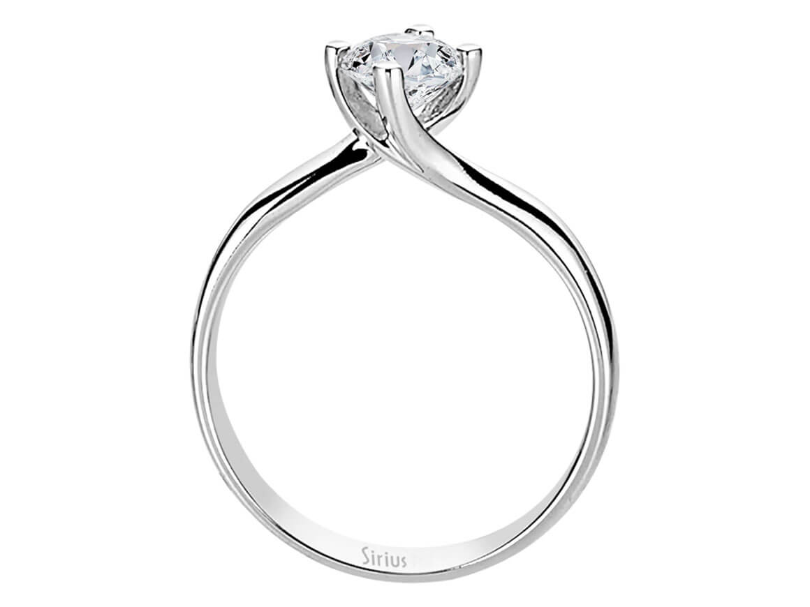 F color 0.70 carat diamond solitaire ring in 585 14 carat white gold