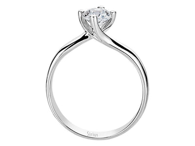 F color 0.70 carat diamond solitaire ring in 585 14 carat white gold
