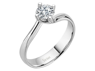 F color 0.70 carat diamond solitaire ring in 585 14 carat white gold