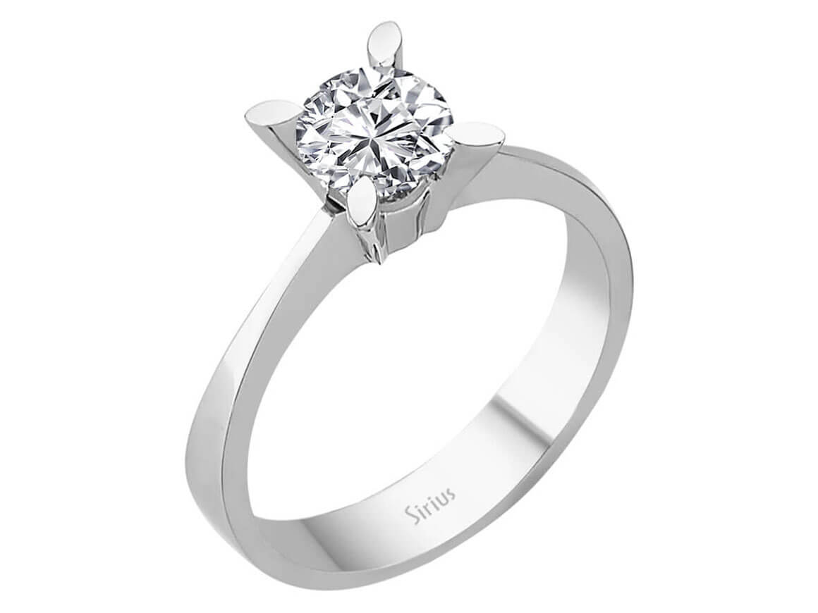 0,80 ct Diamant Solitaire Ring in 585er 14 K Weißgold - handgefertigter Diamantschmuck aus Feingold | Sirius Diamant