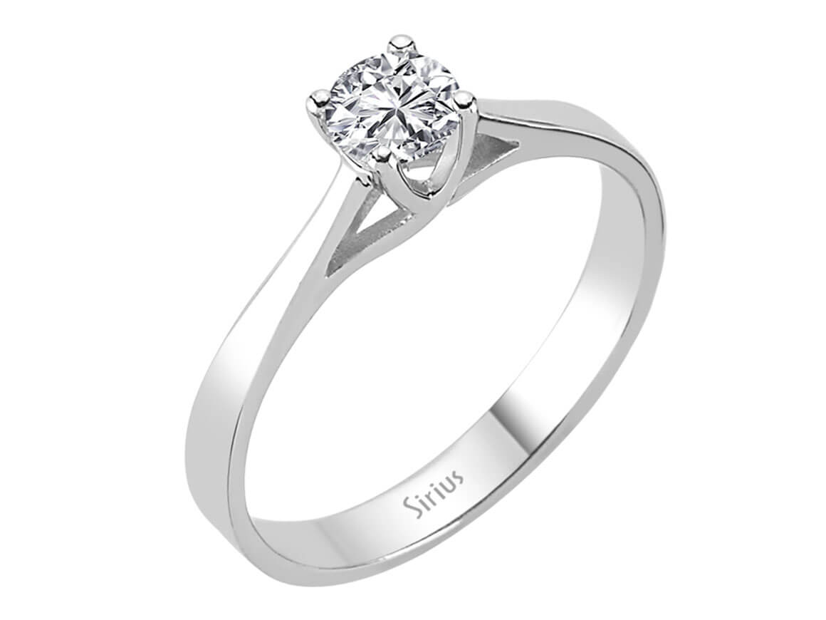 0,42 Carat Diamant Solitär Ring in 585er 14 Karat Weißgold - handgefertigter Diamantschmuck aus Feingold | Sirius Diamant