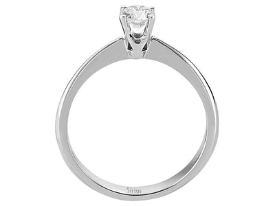 0.36 carat diamond solitaire ring in 14 K white gold