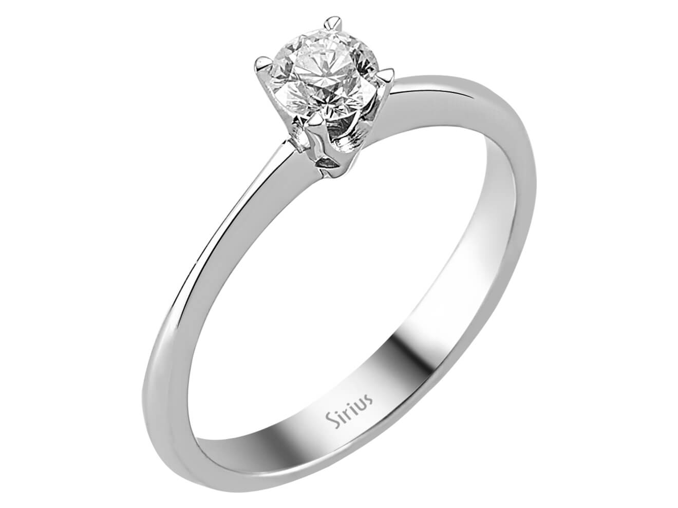 0.36 carat diamond solitaire ring in 14 K white gold